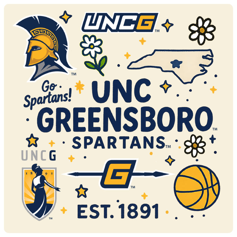 North Carolina Greensboro Spartans Medley Design Decorative Magnet or Sticker – Officially Licensed 3-Inch