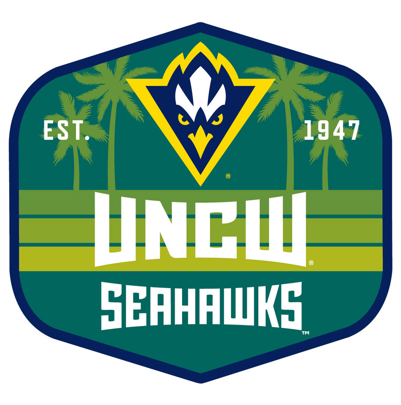 North Carolina Wilmington Seahawks Scenic Background Vinyl Sticker/Magnet - Officially Licensed