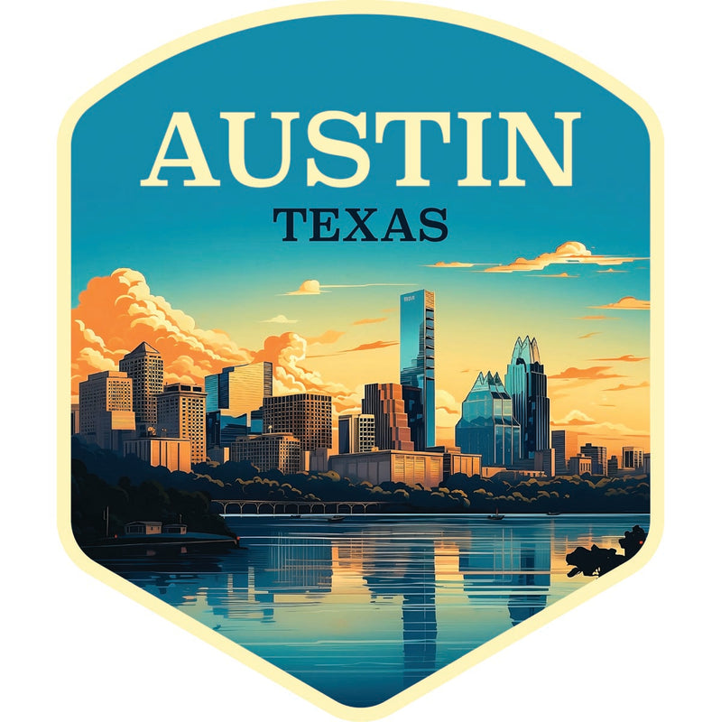 Austin Texas Souvenir Decoratve Flat Magnet or Sticker 2-Inch