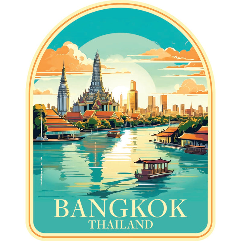 Bangkok Thailand Souvenir Decoratve Flat Magnet or Sticker 2-Inch