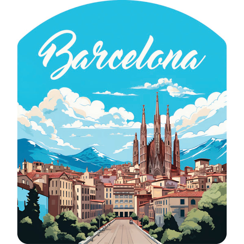 Barcelona Spain Souvenir Decoratve Flat Magnet or Sticker 2-Inch