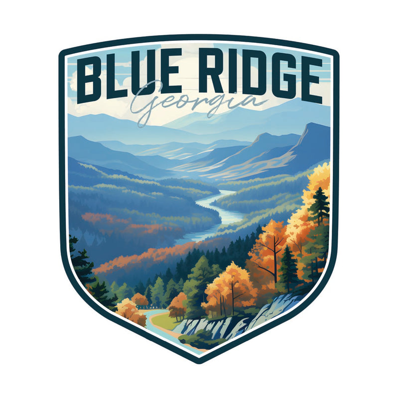 Blue Ridge Georgia Souvenir Decoratve Flat Magnet or Sticker 2-Inch