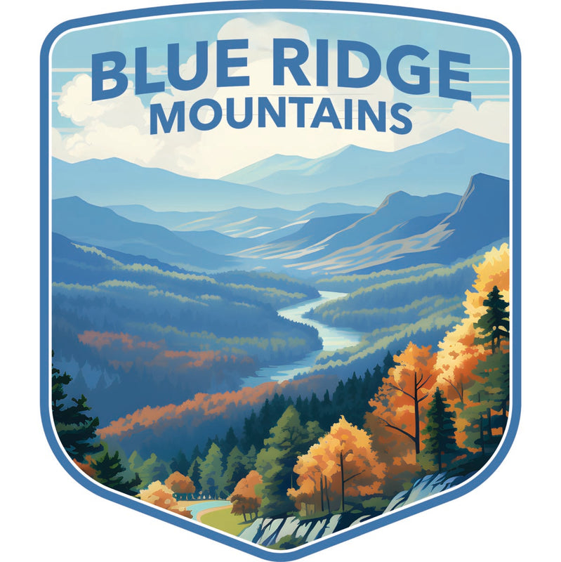 Blue Ridge Mountains Souvenir Decoratve Flat Magnet or Sticker 2-Inch