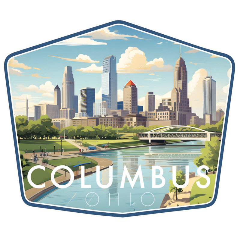 Columbus Ohio Souvenir Decoratve Flat Magnet or Sticker 2-Inch