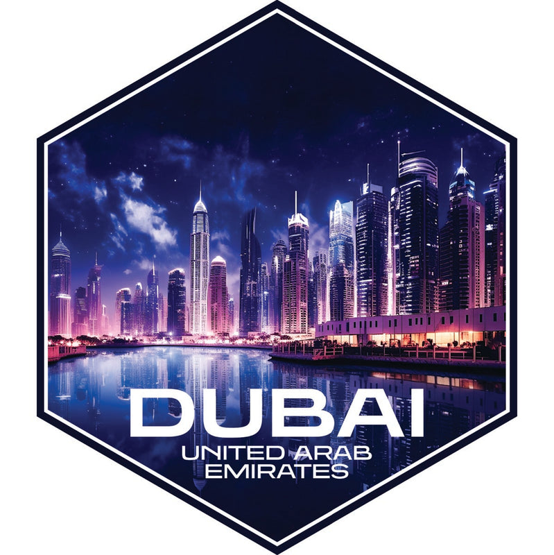 Dubai United Arab Emirates Souvenir Decoratve Flat Magnet or Sticker 2-Inch