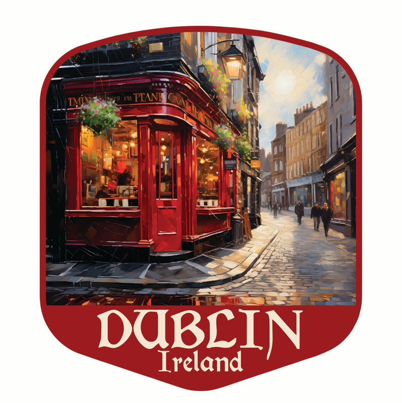 Dublin Ireland Red Pub Design Souvenir Vinyl Decal Sticker 2-Inch