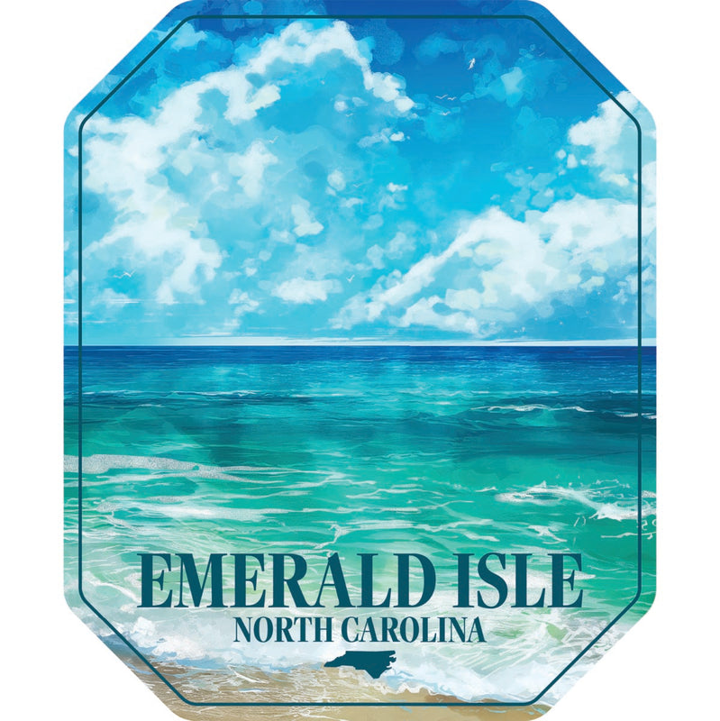 Emerald Isle North Carolina Souvenir Decoratve Flat Magnet or Sticker 2-Inch