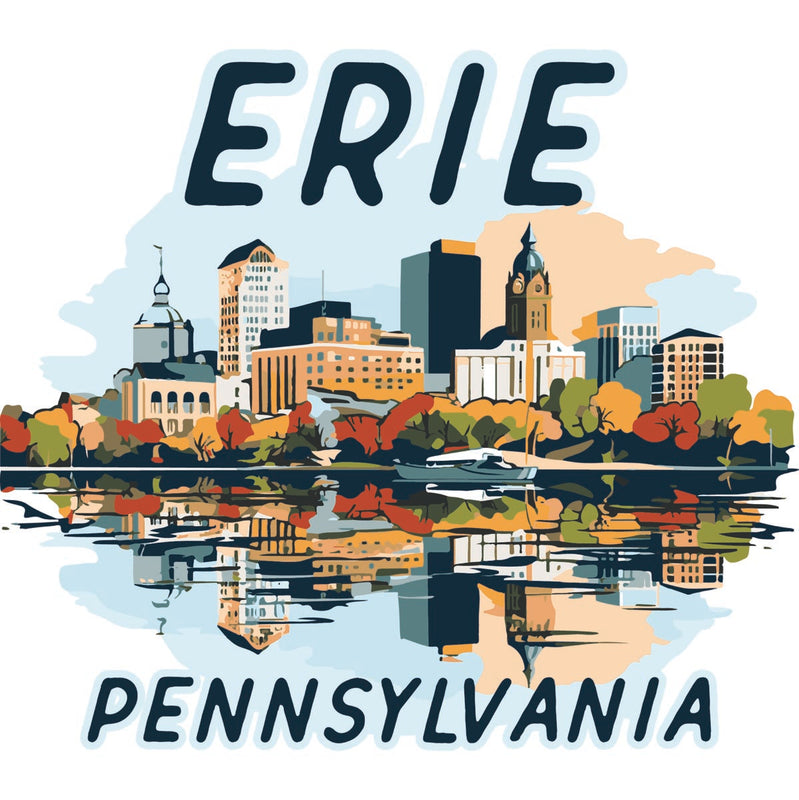 Erie Pennsylvania Souvenir Decoratve Flat Magnet or Sticker 2-Inch