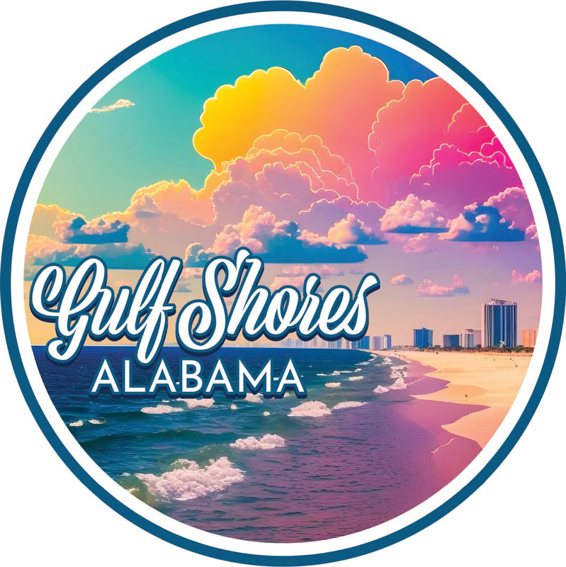 Gulf Shores Alabama Souvenir Decoratve Flat Magnet or Sticker 2-Inch