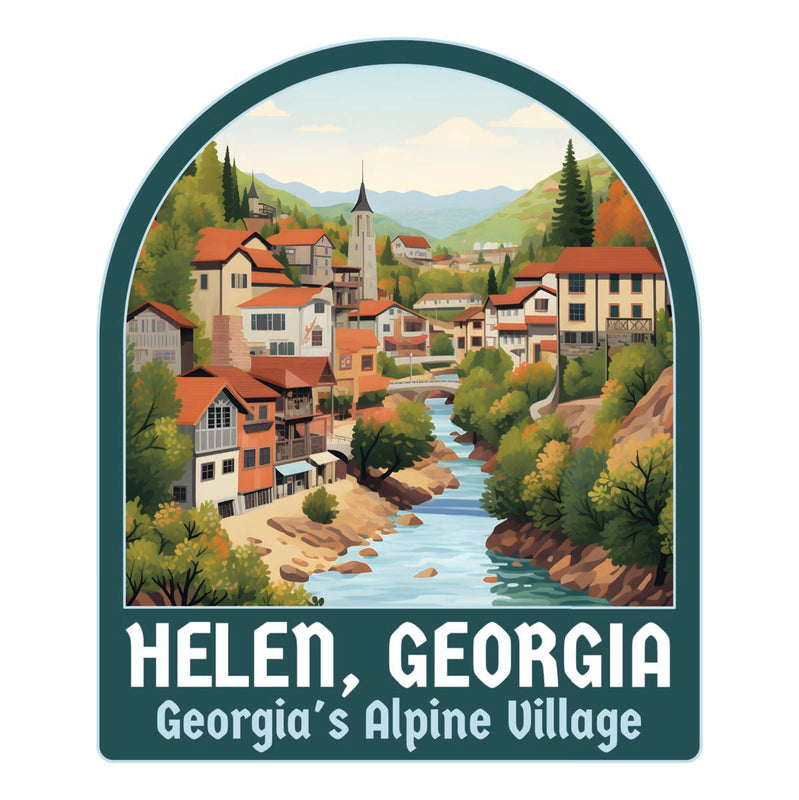 Helen Georgia Souvenir Decoratve Flat Magnet or Sticker 2-Inch