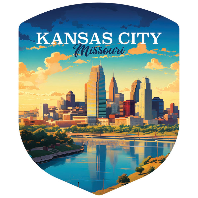 Kansas City Missouri Souvenir Decoratve Flat Magnet or Sticker 2-Inch