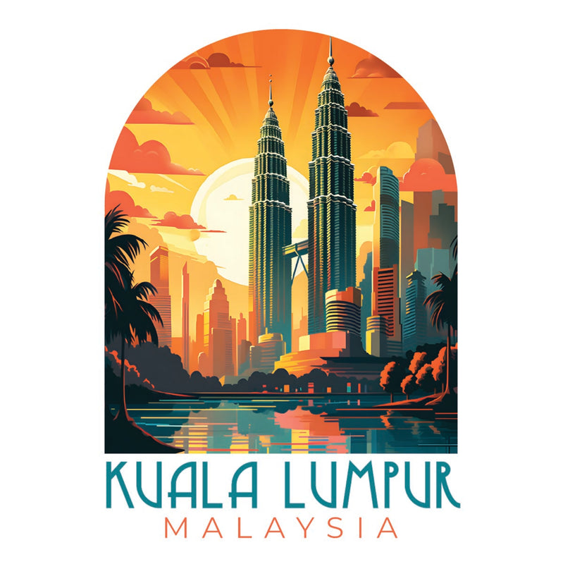 Kuala Lumpur Malaysia Souvenir Decoratve Flat Magnet or Sticker 2-Inch