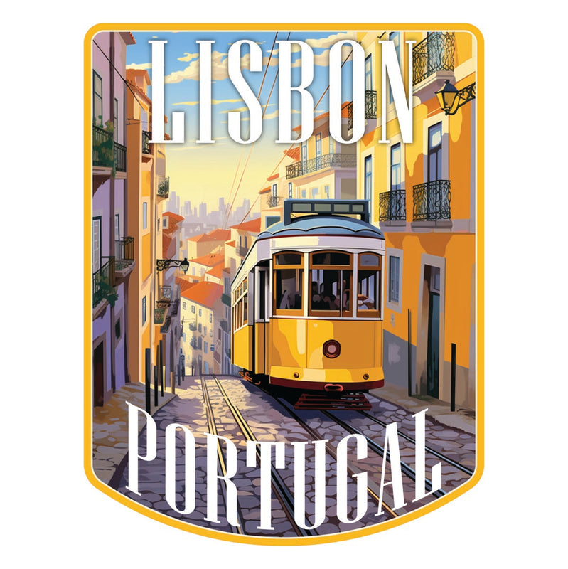 Lisbon Portugal Souvenir Decoratve Flat Magnet or Sticker 2-Inch