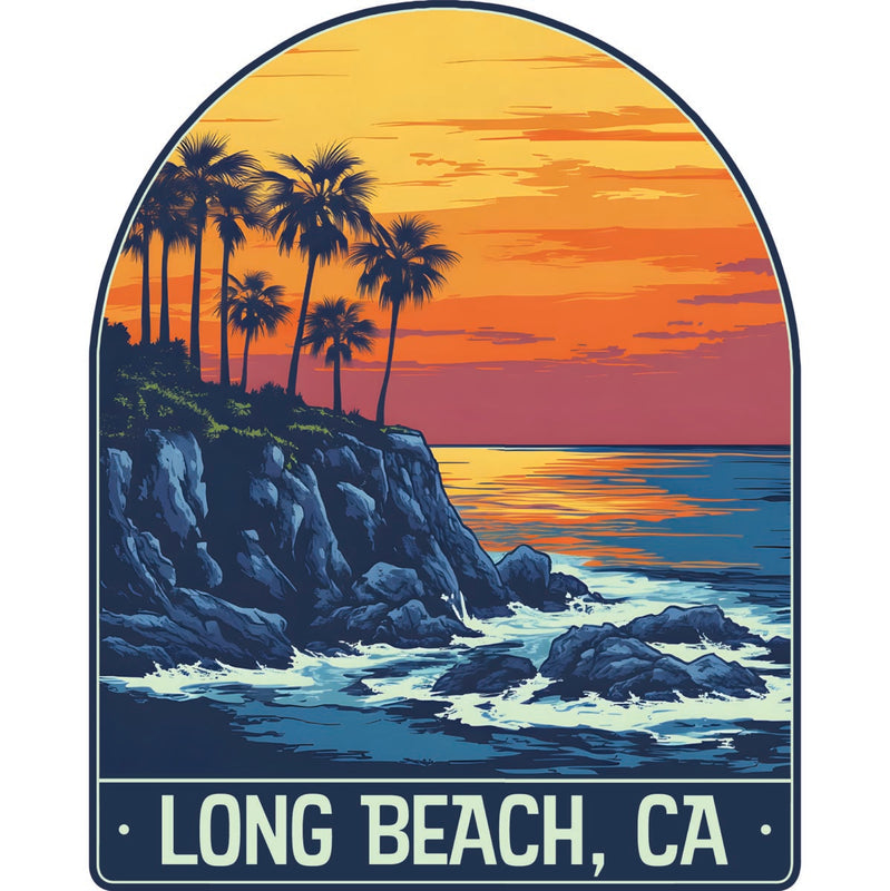 Long Beach Carolina Souvenir Decoratve Flat Magnet or Sticker 2-Inch