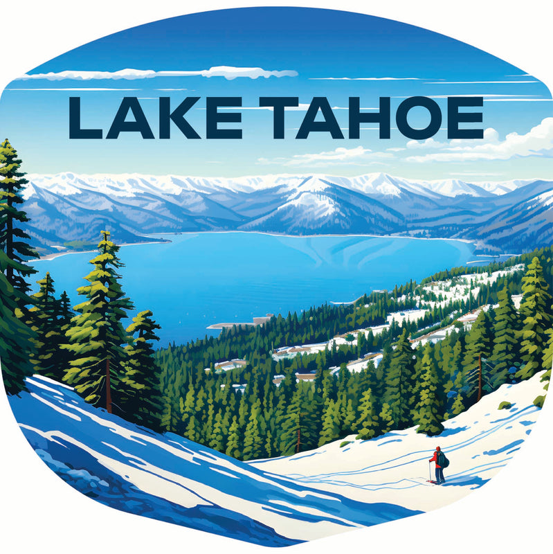 Lake Tahoe Ski Design D Souvenir Vinyl Decal Sticker 2-Inch