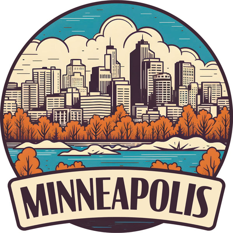 Minneapolis Minnesota Souvenir Decoratve Flat Magnet or Sticker 2-Inch