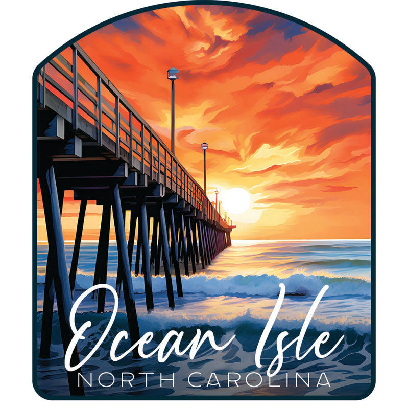 Ocean Isle North Carolina Souvenir Decoratve Flat Magnet or Sticker 2-Inch