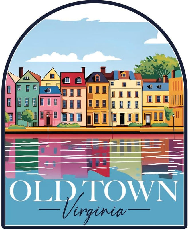 Old Town Virginia Souvenir Decorative Flat Magnet or Sticker