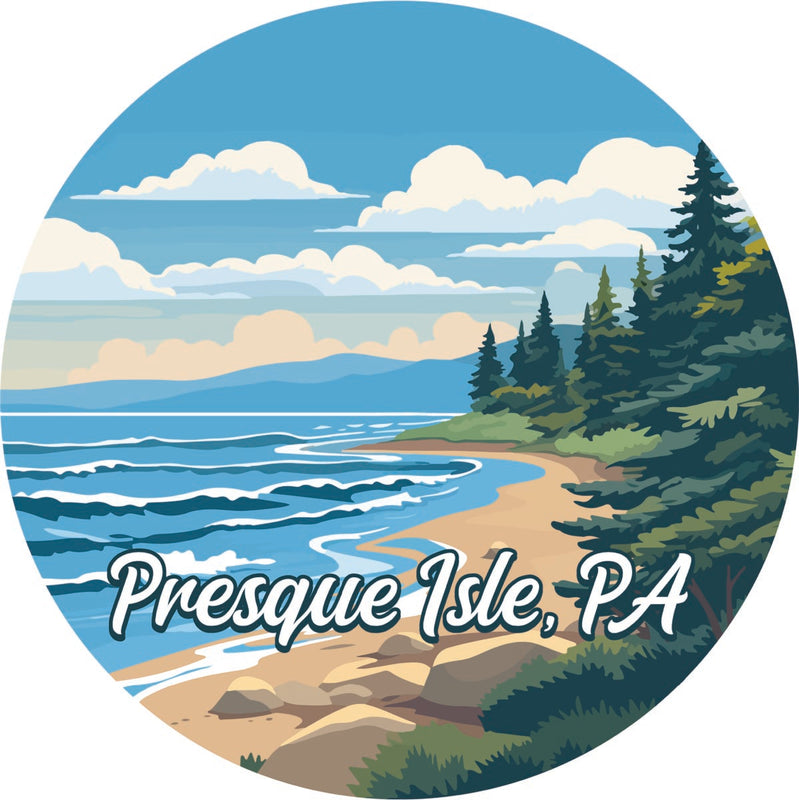 Presque Isle Pennsylvania Souvenir Decoratve Flat Magnet or Sticker 2-Inch