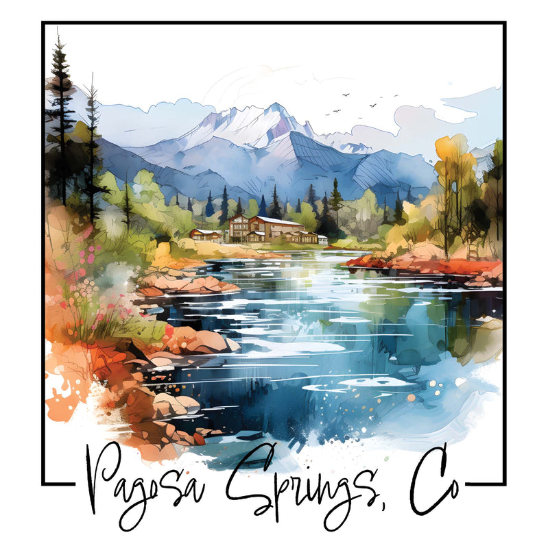 Pagosa Springs Colorado Design A Souvenir Vinyl Decal Sticker 6-Inch