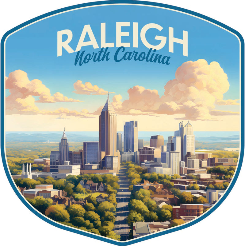 Raleigh North Carolina Souvenir Decoratve Flat Magnet or Sticker 2-Inch