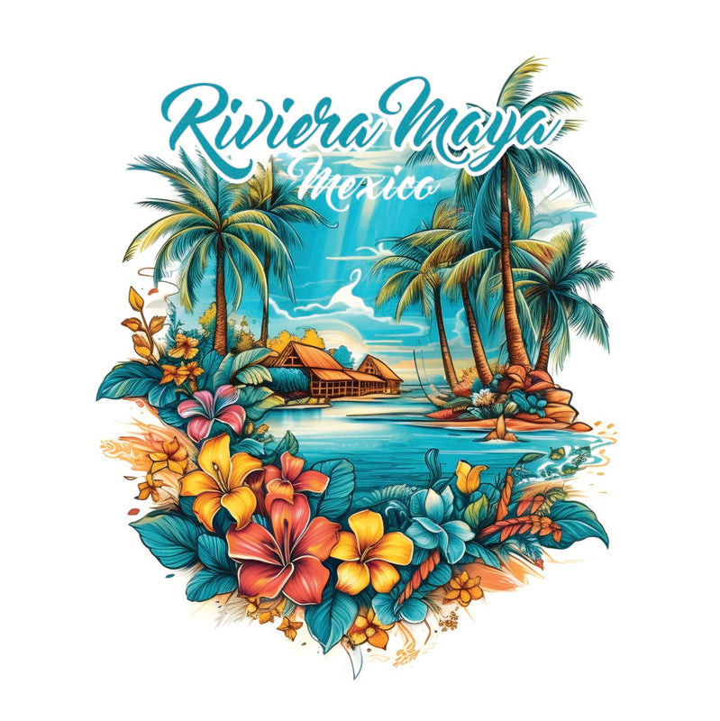 Riviera Maya Mexico Souvenir Decoratve Flat Magnet or Sticker 2-Inch