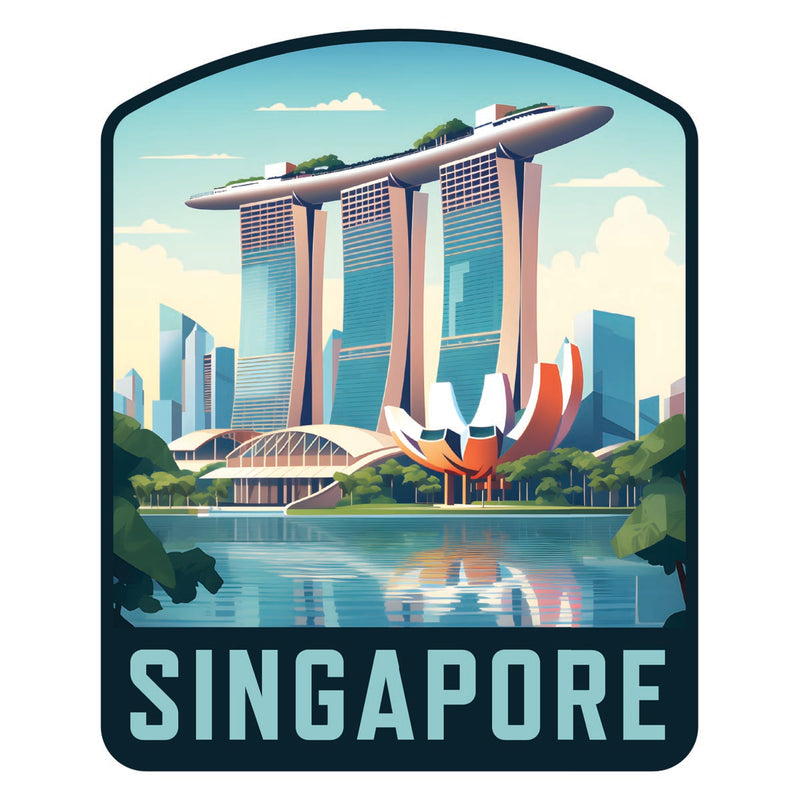 Singapore Souvenir Decoratve Flat Magnet or Sticker 2-Inch