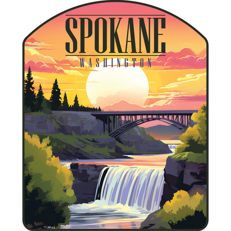Spokane Washington Souvenir Decoratve Flat Magnet or Sticker 2-Inch