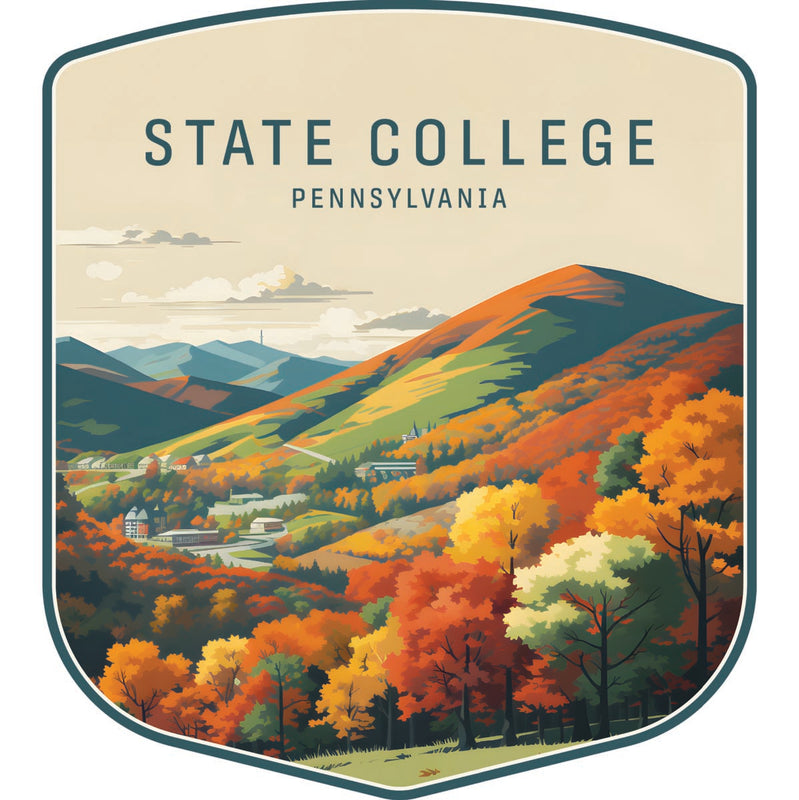 State College Pennsylvania Souvenir Decoratve Flat Magnet or Sticker 2-Inch