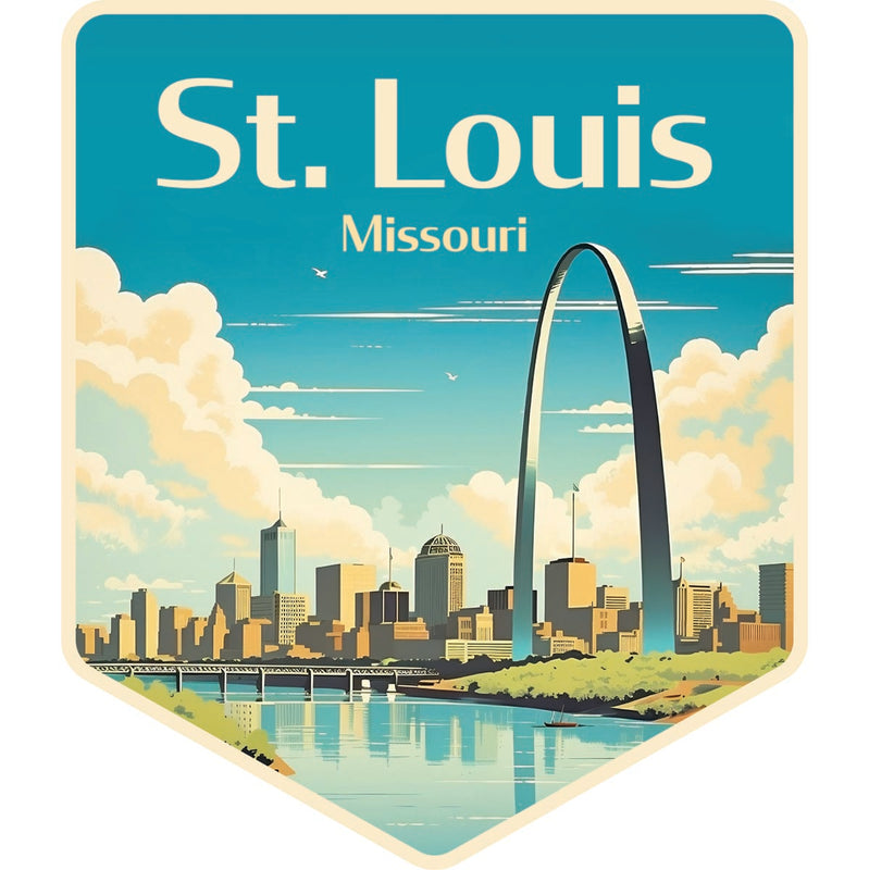 St. Louis Missouri Souvenir Decoratve Flat Magnet or Sticker 2-Inch