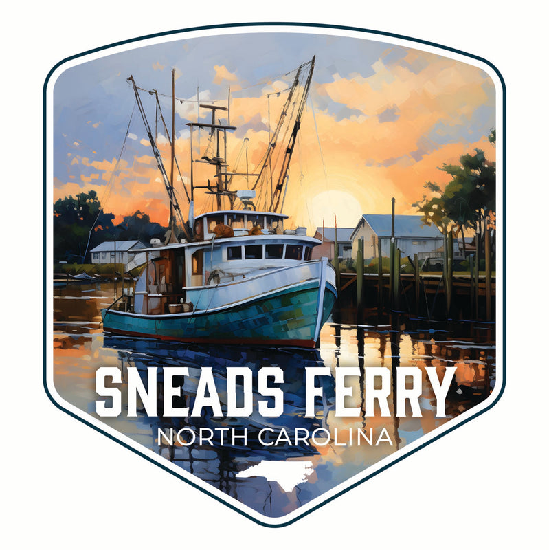 Sneads Ferry North Carolina Shrimp Boat Design Souvenir Vinyl Decal Sticker 4-Inch