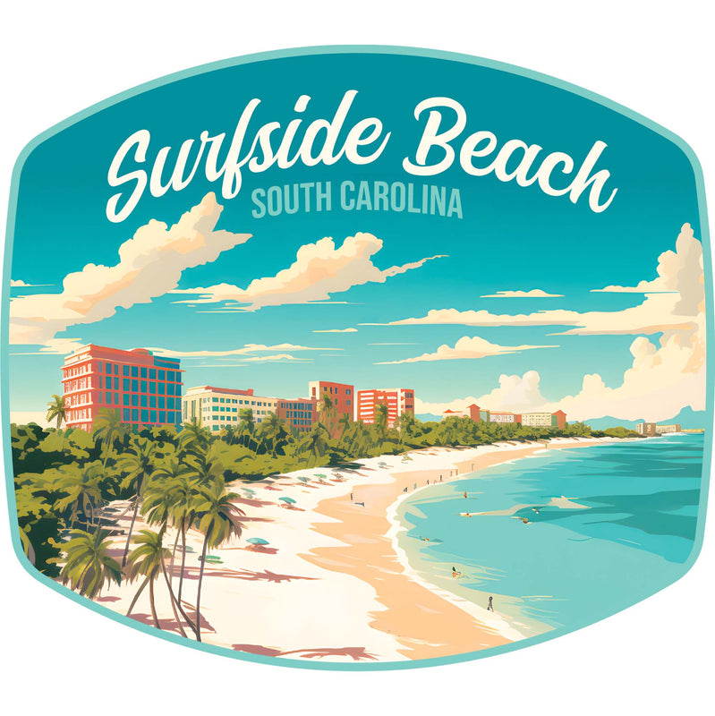 Surfside Beach South Carolina Design B Souvenir Vinyl Decal Sticker 4-Inch