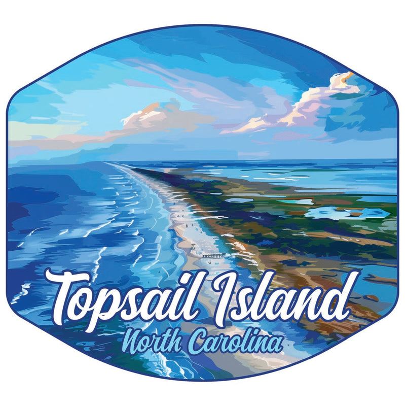 Topsail Island North Carolina Souvenir Decoratve Flat Magnet or Sticker 2-Inch