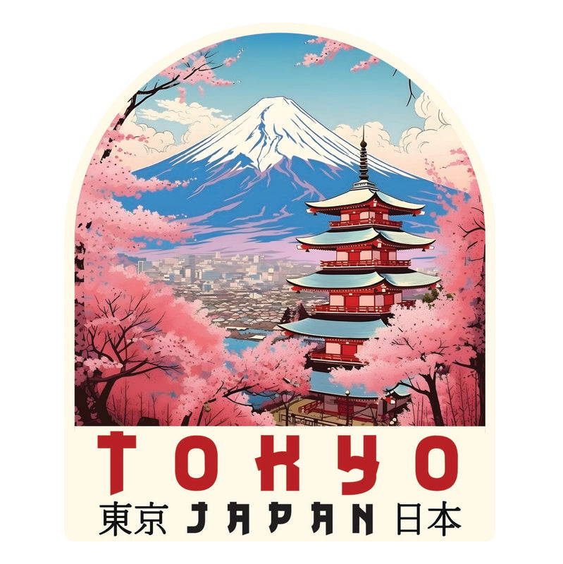 Tokyo Japan Souvenir Decoratve Flat Magnet or Sticker 2-Inch