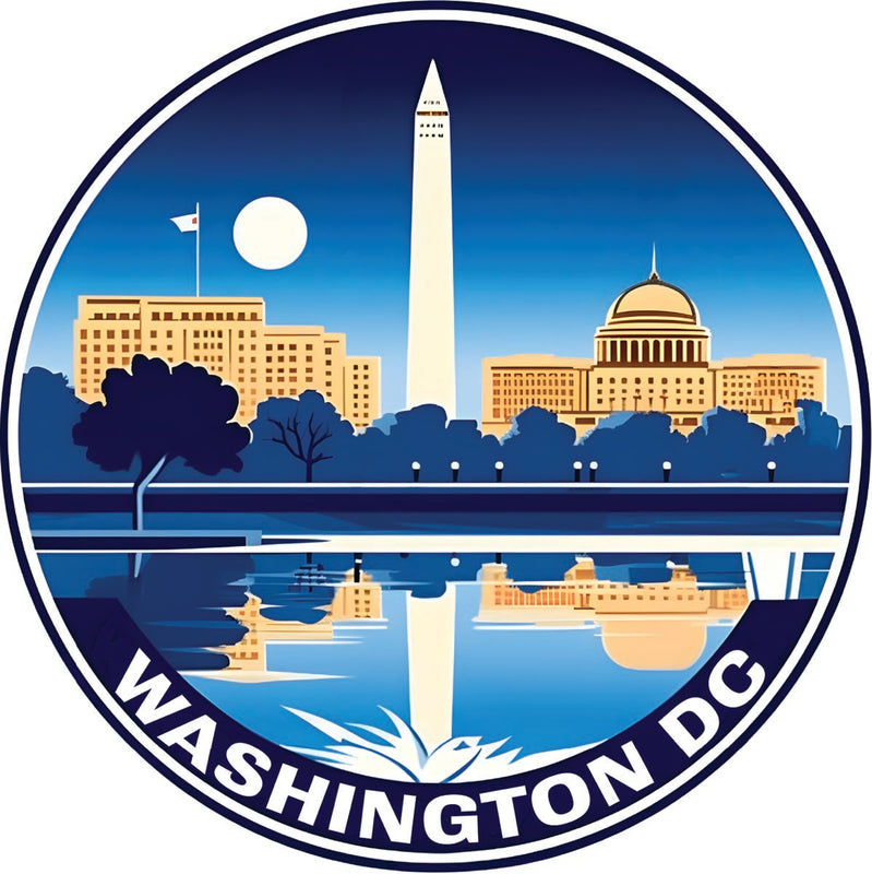 Washington DC Souvenir Decoratve Flat Magnet or Sticker 2-Inch