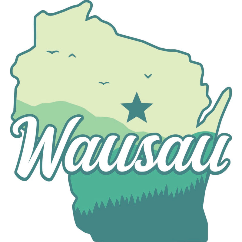 Wausau Wisconsin Souvenir Decoratve Flat Magnet or Sticker 2-Inch