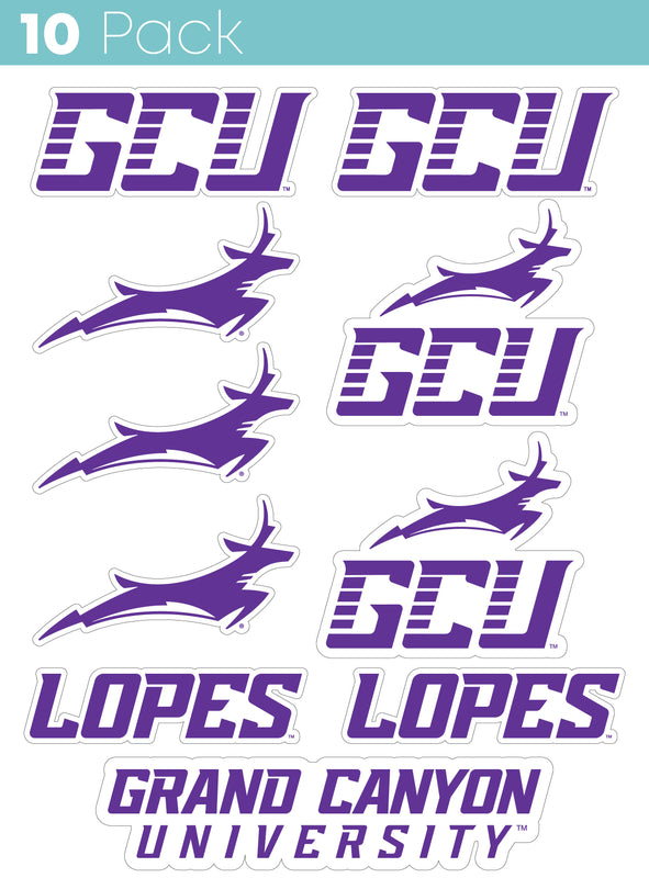 Grand Canyon University Lopes 10 Pack Collegiate Vinyl Decal Sticker Officially Licensed Collegiate Product