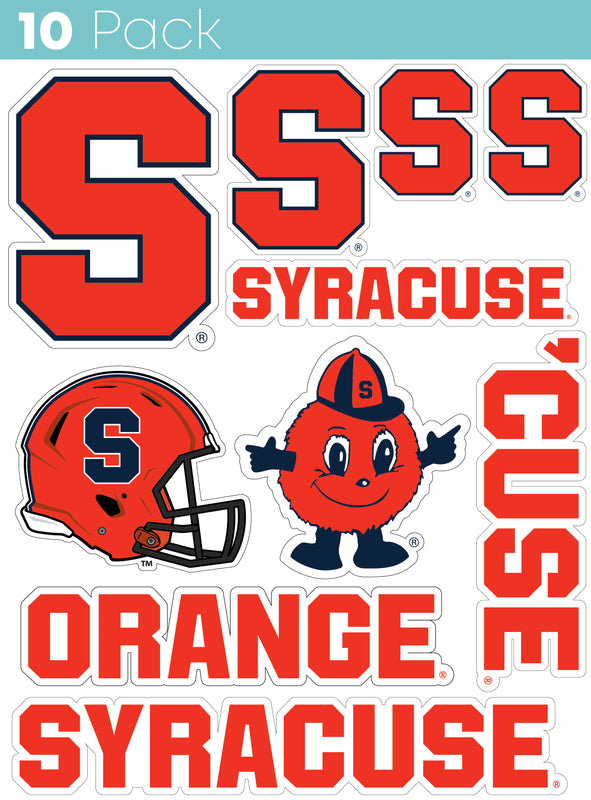 Syracuse Orange 10-Pack, 4 inches in size on one of its sides NCAA Durable School Spirit Vinyl Decal Sticker