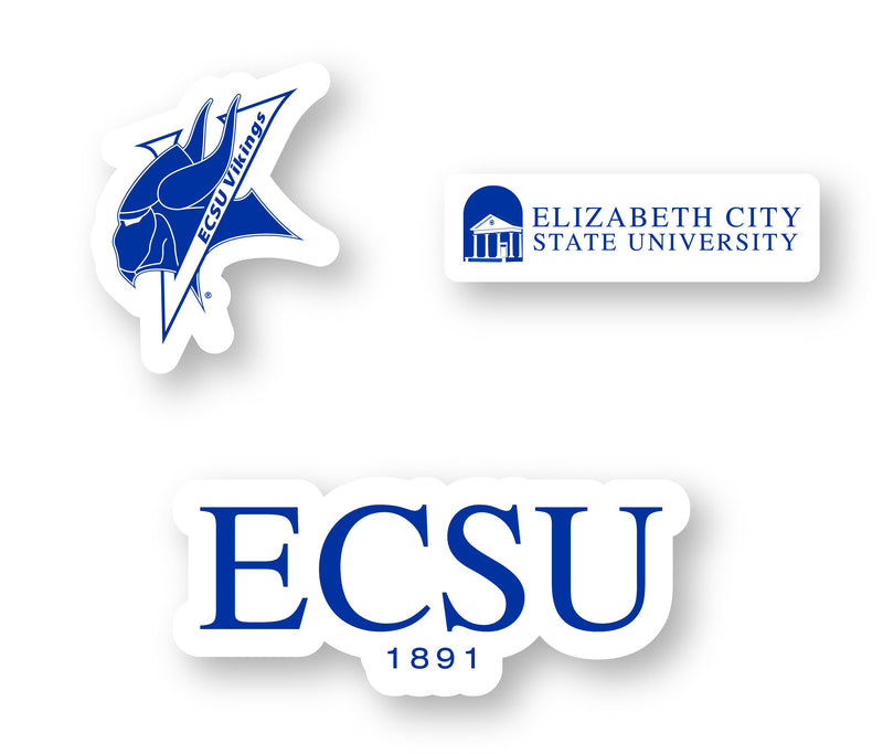 Elizabeth City State University Vinyl Decal Sticker 3 Pack 4-Inch Each Officially Licensed Collegiate Product