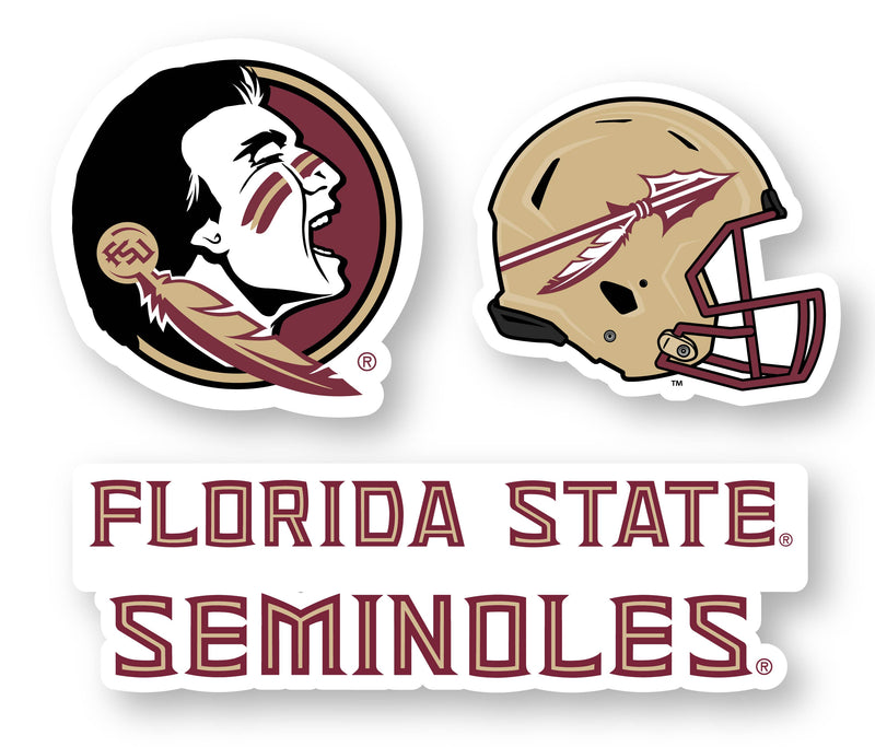 Florida State Seminoles Vinyl Decal Sticker 3 Pack 4-Inch Each Officially Licensed Collegiate Product