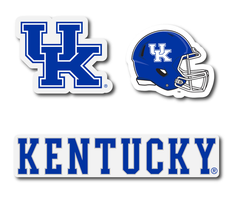 Kentucky Wildcats Vinyl Decal Sticker 3 Pack 4-Inch Each Officially Licensed Collegiate Product
