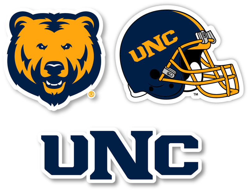 Northern Colorado Bears Vinyl Decal Sticker 3 Pack 4-Inch Each Officially Licensed Collegiate Product