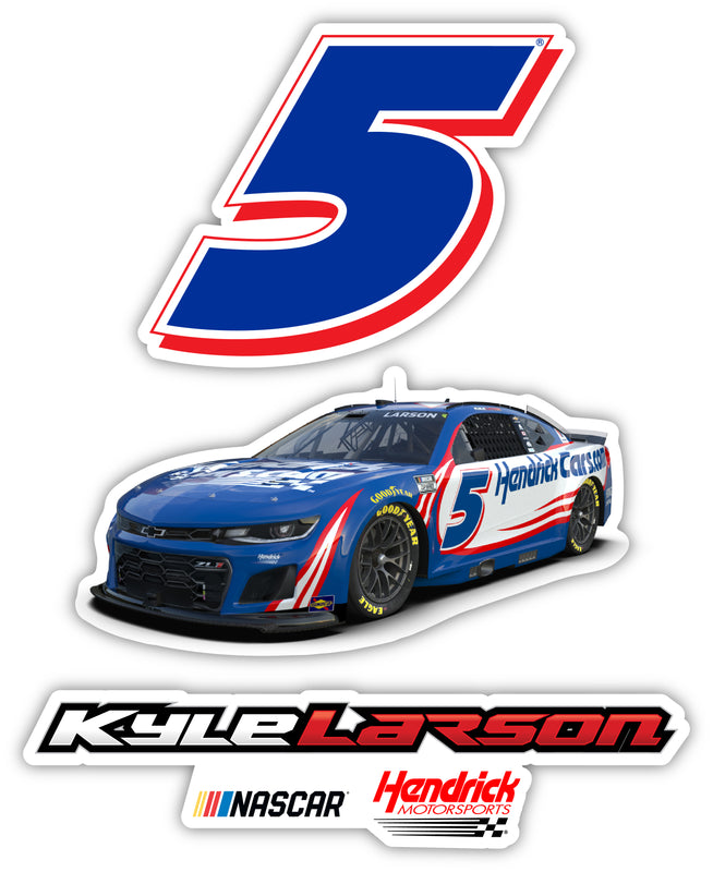 Kyle Larson Hendrick Motorsports #5 Nascar Decor Magnet/Sticker 3-Pack (4" Each)
