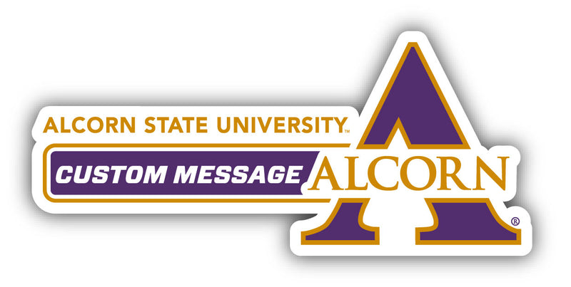 Alcorn State Braves 4-Inch Wide Customizable Vinyl Decal Sticker Officially Licensed Collegiate Product