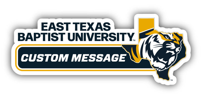 East Texas Baptist University 4-Inch Wide Customizable Vinyl Decal Sticker Officially Licensed Collegiate Product