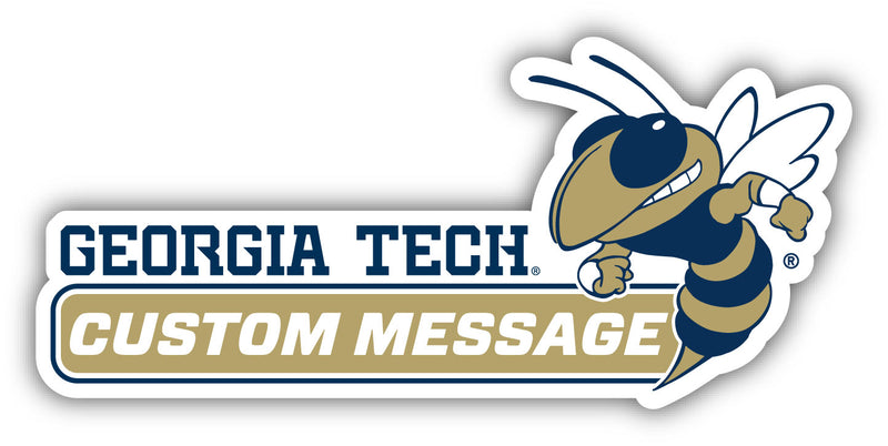 Georgia Tech Yellow Jackets 4-Inch Wide Customizable Vinyl Decal Sticker Officially Licensed Collegiate Product