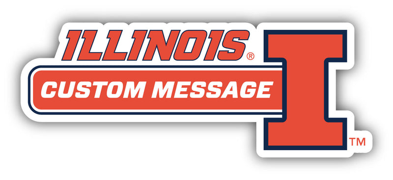 Illinois Fighting Illini Customizable 4-Inch Wide Magnet/Sticker – Officially Licensed Sticker