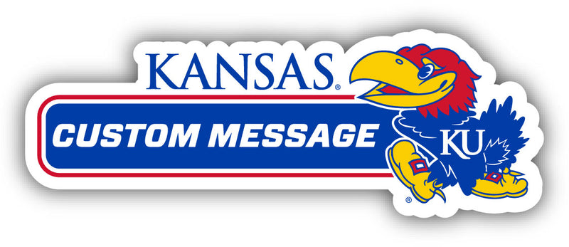 Kansas Jayhawks 4-Inch Wide Customizable Vinyl Decal Sticker Officially Licensed Collegiate Product