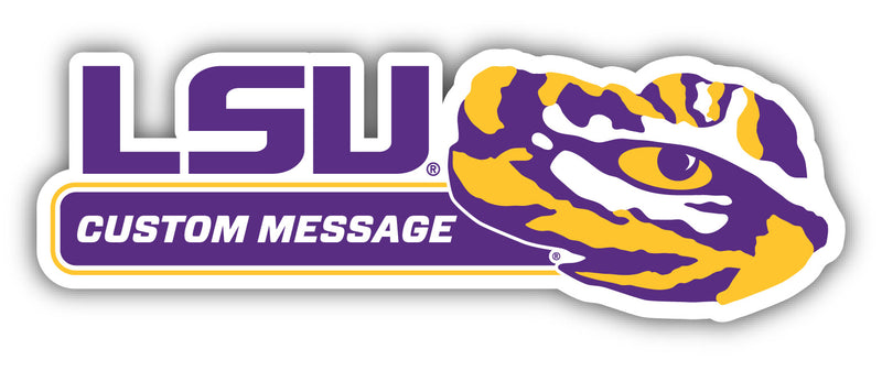 LSU Tigers 4-Inch Wide Customizable Vinyl Decal Sticker Officially Licensed Collegiate Product