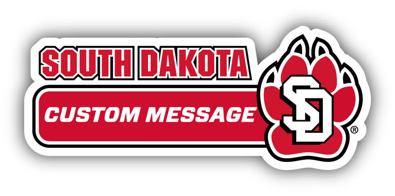 South Dakota Coyotes 4-Inch Wide Customizable Vinyl Decal Sticker Officially Licensed Collegiate Product
